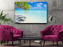 obraz návrat do raja pláž piesok slnko more palmy